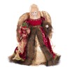Goodwill 31cm Burgundy & Cream Resin Fabric Angel Tree Topper