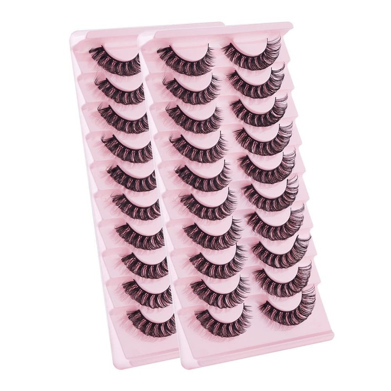 False Eyelashes Russian Strip Lashes Natural Fluffy Wispy D Curly