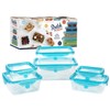 Stretch and Fresh Leak-Proof Food Container Set Stackable, BPA-Free Silicone