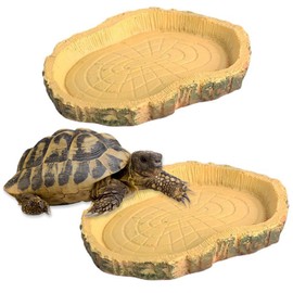 2 pieces water bowl, terrarium, turtle accessories, reptile water bowl, food bowl, terrarium drinking bowl, water bowl, bowl, accessories for snake, turtle, gecko