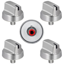 TURNEGOO Upgrade WB03X29354 Stove Knobs Replacements, Reinforced Stainless Steel Protection Ring, Only Compatible with General Electric GE Gas Range/Oven/Stove Knobs (5 Pieces)