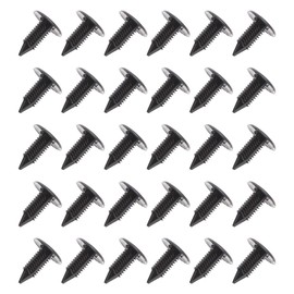 EMSea 30pcs Plastic Fir Tree Trim Clips Black 6mm Hole 18mm Head Car Bumper Fender Rivets Push Pins Clips Fasteners Car Retainer Clip for Cars Boats Planes Caravans