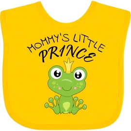 inktastic Mommy's Little Prince- Cute Frog Baby Bib Yellow 2f2cf
