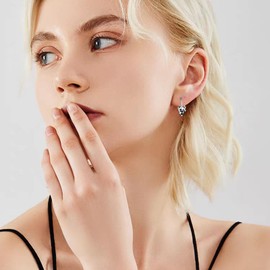Panda Earrings Sterling Silver Panda Hoop Earrings Animal Hoop Earrings Animal Jewellery Gifts for Women(Panda Earrings)