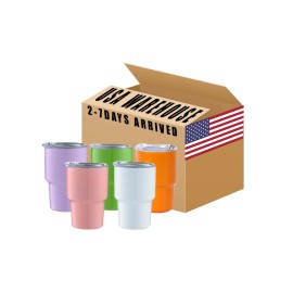 USA Warehouse 3oz Sublimation Mini Tumbler Vacuum Stainless Steel Cup Double Wall Mini Tumbler Shot Glass with Straw Lid 50Pcscolor: As shown in the picture, capacity: 3oz