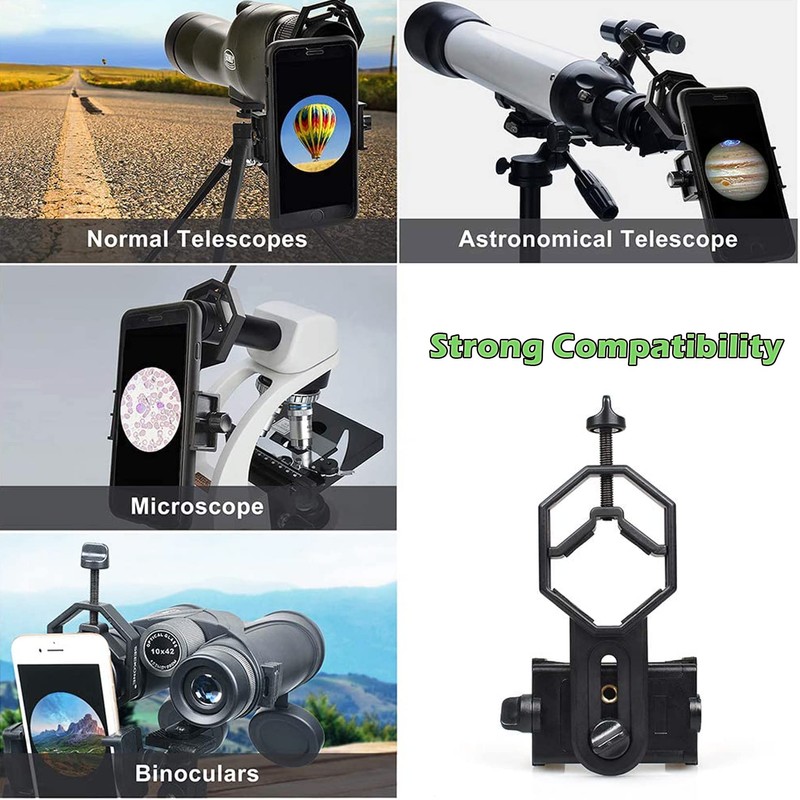 TRAMILY Universal Phone Adapter Mount - Compatible Binoculars, Monocular Spotting