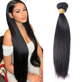 Tuheerst Straight Human Hair Bundles Natural Black Human Hair Extensions Real Hair Wefts Bundles Single Bundle Double Weft Remy Hair for Woman 22 Inches
