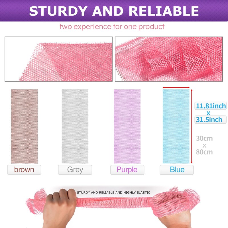 4 Pieces African Bath Sponge African Net Long Net Bath