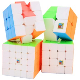 Bukefuno MoYu Meilong 2x2 3x3 4x4 5x5 Speed Cube Gift Box Set Stickerless Magic Puzzle Cubes Speed Cubing Bundle 2x2x2 3x3x3 4x4x4 5x5x5 Puzzle Cube