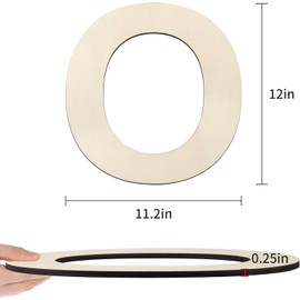 HGWOUY 12 Inch Unfinished Wooden Number 1, 1/4 Inch Thick Blank Wood Number for Wall Decor DIY Crafts Project Birthday Wedding Christmas Decorations (O)