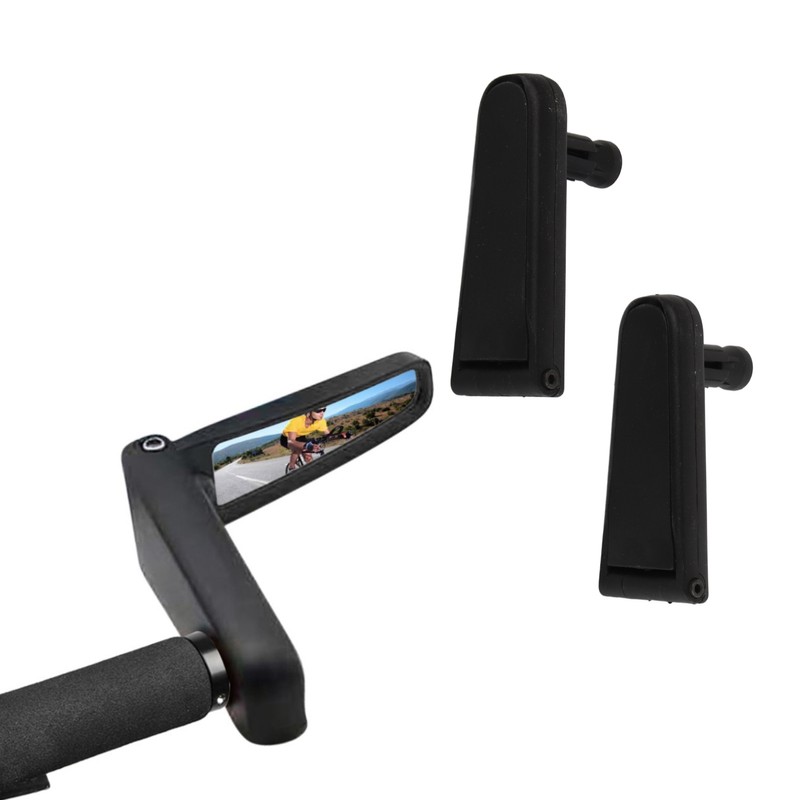 1 Pair Bike Rearview Mirror Plastic Handle Foldable 360 Degree