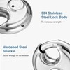 Puroma Keyed Padlock, Stainless Steel Discus Locker Lock Heavy Duty