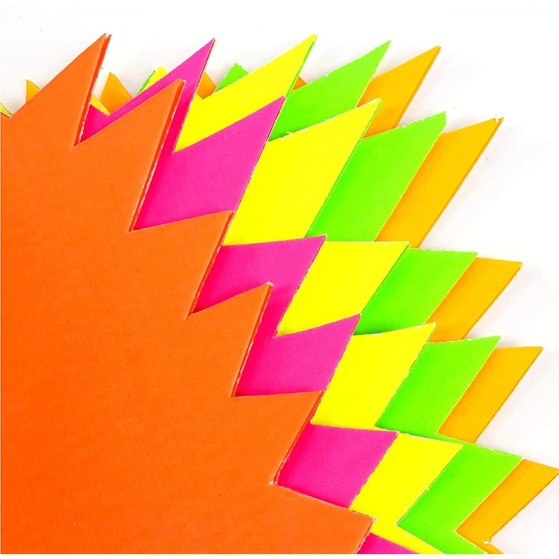 120 x neon flourescent stars - 10cm x 7.5cm [