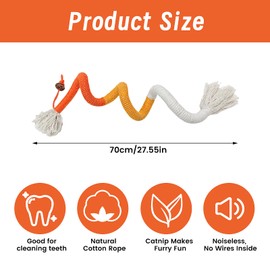 Catnip Toy Bite Rope, 4 Pcs Interactive Cat Toy for Indoor Cats Adult kitten Teething Toys in Assorted Colors for Stress Release Teeth Cleaning