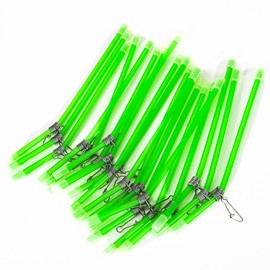 Symphonyw Fishing Anti Tangle Boom Set, 20 Pieces Anti Tangle Fishing Boom Tube with Swivel Fishing Set, Spacer Tube with Swivel, Curved for Night Fishing, Boat Fishing, Sea Fishing (Green)