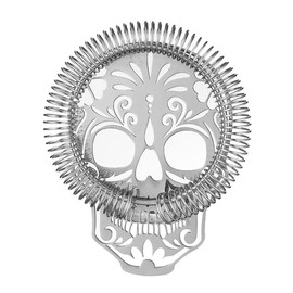 Stainless Steel Cocktail Strainer Hawthorne Strainer with Skull Design (Stainless Steel)