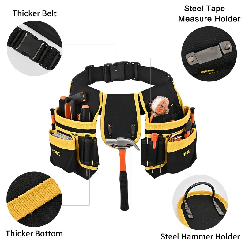 Tool Belts for Men,Heavy Duty Tool Belts with 26-Pockets,Adjustable and