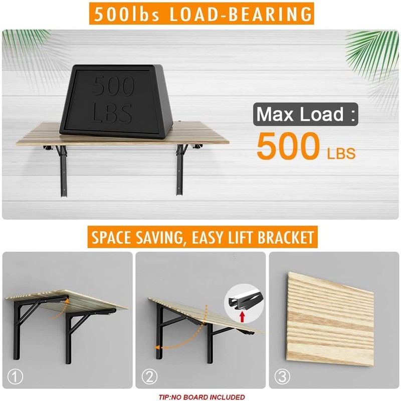 TORACK 24" Folding Shelf Brackets Heavy Duty Shelf Bracket Wall