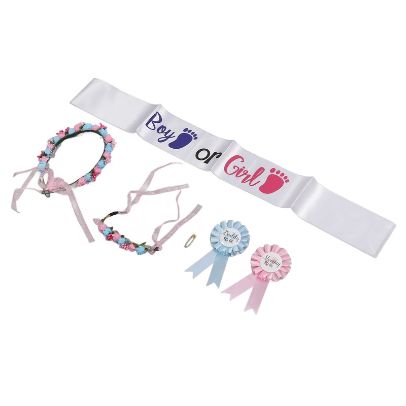 Boy Girl Gender Headband Decoration Sash Maternity Gender Sash Belt