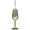 Festive Prosecco Glass Decoration - Gold, 11cm