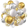 KALOR Metallic Gold Silver Balloons, 60 Pcs 12 Inch Gold