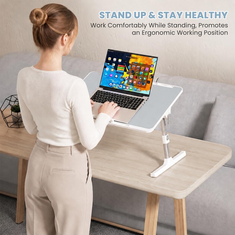 Adjustable Lap Desk, Foldable Laptop Desk for Bed, X-Large Lap