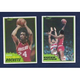 LOT OF TWO RAZOR SHARP 1981 TOPPS BASKETBALL #14 110 MOSES MALONE .99 SHIPPING