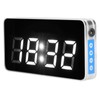Desk Clock Glass Mirror Luminous Function LED Display Perpetual Calendar