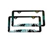 FantasHome Stainless Metal Car License Plate Frame Covers with 4