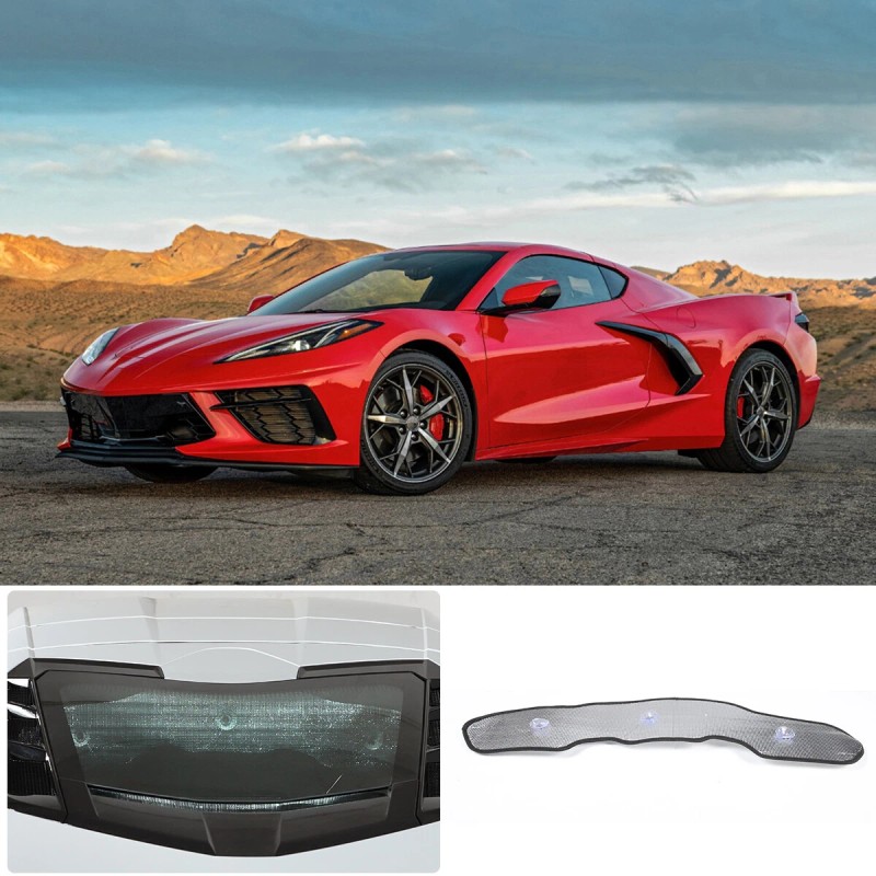 car-attention Rear Windshield Black Silver Privacy Shade Sunshade For Corvette