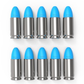 FIREGOWIN Pro 9mm Dummy Rounds – Training Snap Caps, Reusable Dry Fire Training Round with Rubber Primers (Blue 10-Pack)