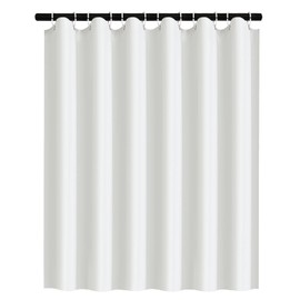 HUOQUANJU Shower Curtain with Hooks 71W x 71H Inch,PEVA Shower Curtain Liner with Rustproof Grommets and Magnets,Waterproof Standard Lightweight Size Shower Curtain for Bathroom/White