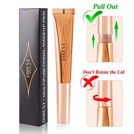 Liquid Contour Beauty Wall, Face Highlighter and Bronze Stick Attached with Pillow Applicator, Shimmer Long Lasting Silky Cream Face Highlighter Bronze Makeup Stick #2 Pieces (01-02)