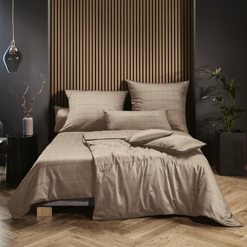 Erwin Müller Passau Bed Linen Mako Damask Taupe Size 1