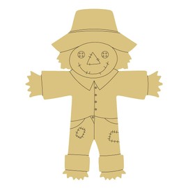 Scarecrow Design by Lines Cutout 1 Item Per Pack Door Hanger Fall Decor Holiday Unfinished Wood MDF Shape Canvas Style 2 Art 1 (24")