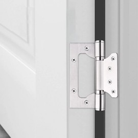 6 Pack Non-Mortise Door Hinges, 4 x 3 inch Stainless Steel Door Hinge, Easy to Install with Mounting Screws,Silver