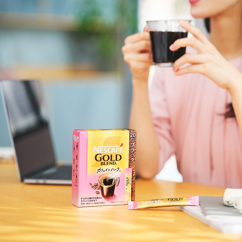 Nescafe Gold Blend Caffeine Half Stick Black 20P (2g), Regular