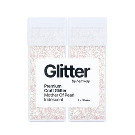 Mother of Pearl Iridescent Twin Pack Glitter, 2 x Fine 130G/4.58OZ Craft Glitter Shakers, Craft Glitter for Resin, Metallic Iridescent Sequin Flake Bulk, Glitter for Makeup Body, Tumblers