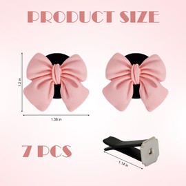 7Pcs Pink Bow Car Air Vent Freshener Clips, Cute Air Conditioning Outlet Clip Set for Car Interior Decor Charm Accessories
