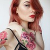 Large Watercolor Roses Tattoo/Watercolor Rose Temporary Tattoo