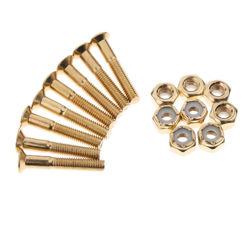 MagiDeal 8 Pairs Skateboard Longboard Deck Mounting Hardware Screws Bolts