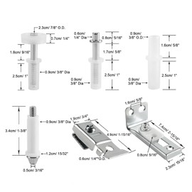 6 Pcs Bifold Door Repair Kit Folding Door Hardware Repair Replacement Part Includes 3/8" 7/8" 1" Guide Wheel and Brackets for Bi Folding Doors Internal
