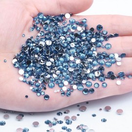 Flatback Rhinestones Nail Gems 1440PCS 1.3mm-2.8mm, Sticky Gems Stickers,Bedazzling Gems Rhinestones for Clothes、DIY、Manicure、Art Crafts、Face Decoration