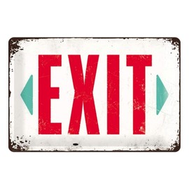Nostalgic Art 22218 Exit Warning Sign 20 x 30 CM