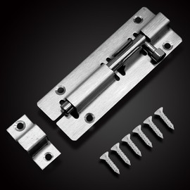 Jiozermi 4 Packs Barrel Bolt Latch, 3" Length and 1.35" Wide Slide Latch Lock, Stainless Steel Gate Latch with Mounting Screws