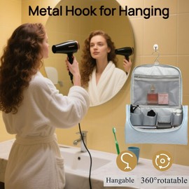 Dongawin shark flex style case - premium leather travel bag for dyson airwrap & shark hair dryer airwrap, waterproof & easy to clean with 360° soft padding, lightweight hair tools travel bag (Blue)