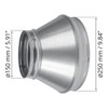 HVAC OV 10" to 6" Inch Round Duct Reducer -