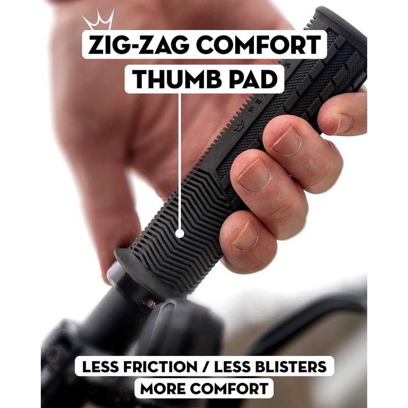Peaty's Monarch Grips - Black/Knurl/Thick - Race Control, Durable, Ergonomic