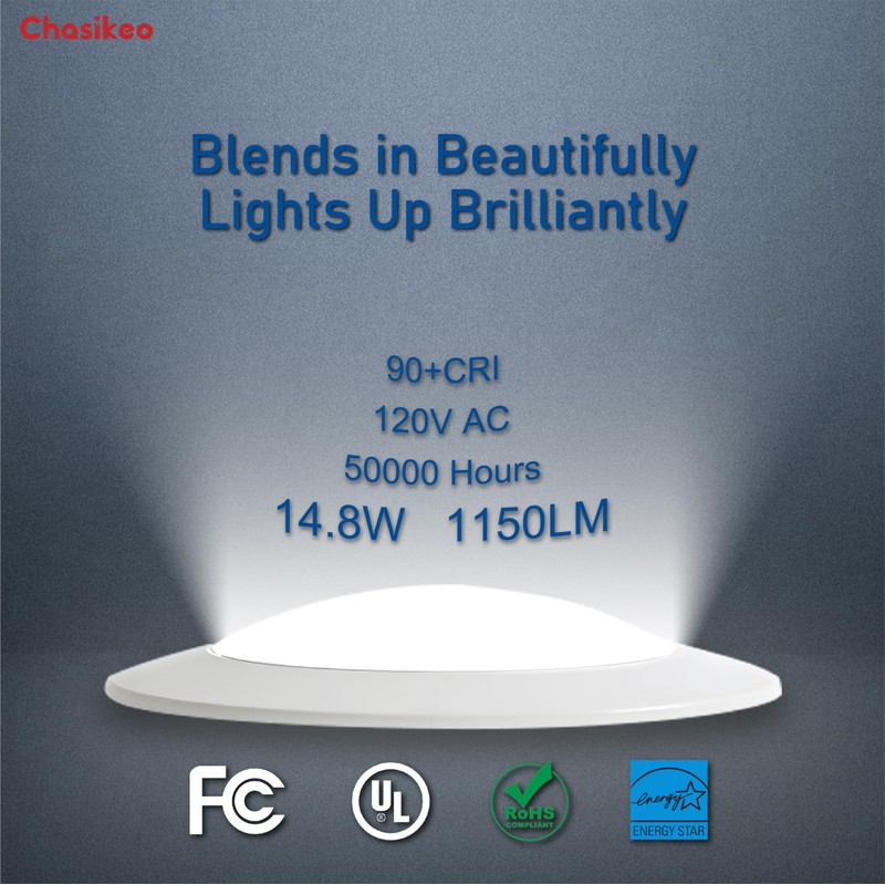 Chasikeo 4 Pack 5/6 Inch LED Disk Lights, Dimmable Flush