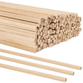 160Pcs Balsa Wood Sticks, 12 Inch Square Wooden Dowels, Hardwood Square Dowels Unfinished Wooden Strips for DIY Molding Crafts Projects Making